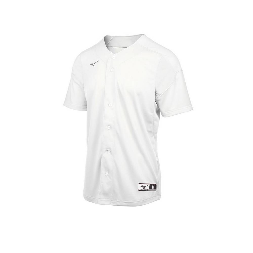 Mizuno Men's Aerolite Full Button Baseball Jersey White (350713-SQH)